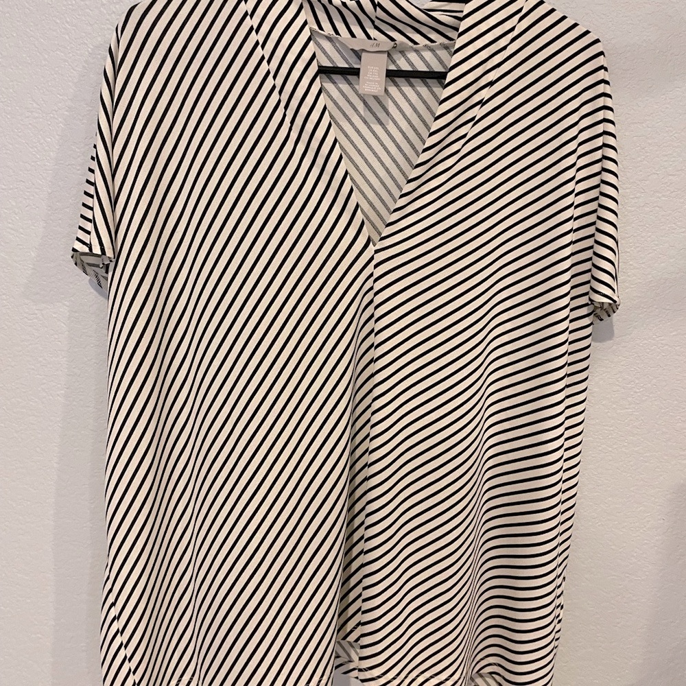 Black and white stripe blouse- H&M XXL